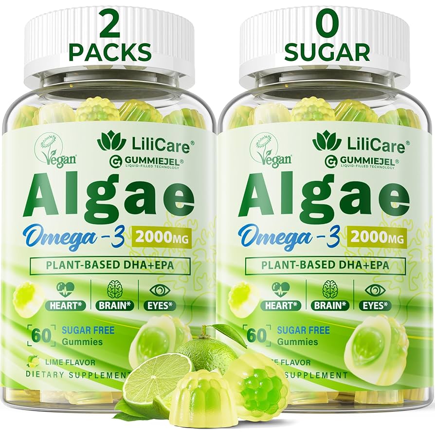 Amazon.com: Omega 3 Gummies 2200mg from Algae Oil (DHA 640mg